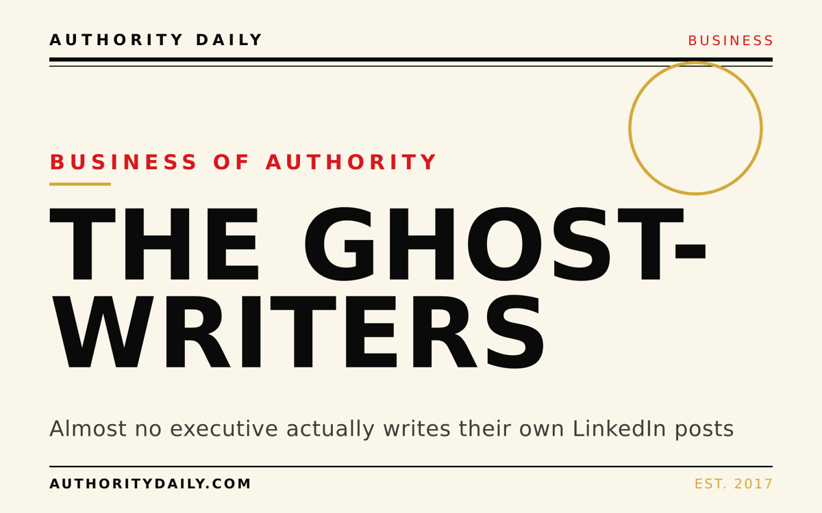 Editorial cover reading The Ghostwriters in bold type