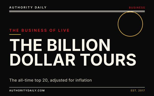 Editorial cover reading The Billion Dollar Tours in bold type beside a ring motif